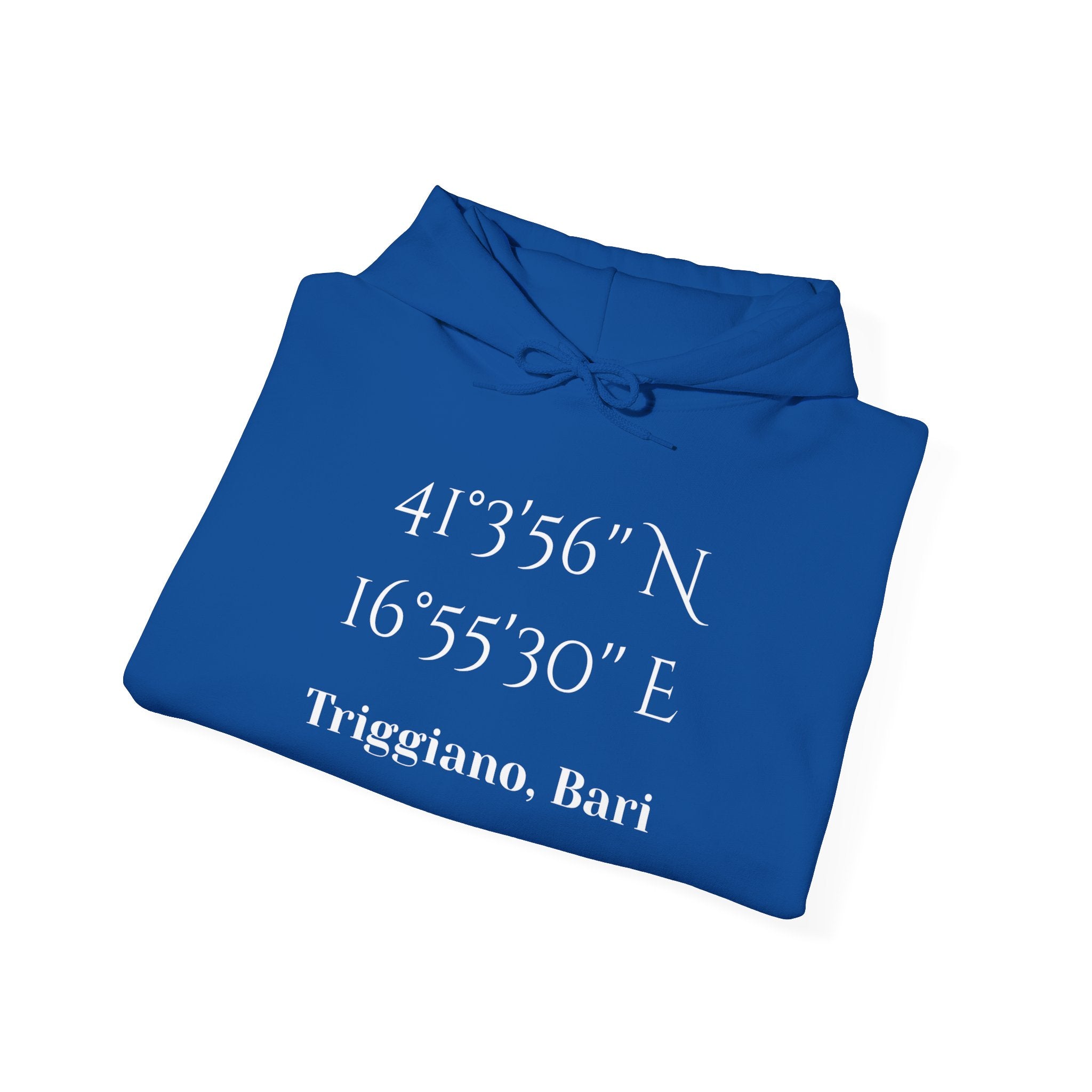 Triggiano, Bari Coordinates Hoodie — Personalized City Latitude & Longitude Sweatshirt