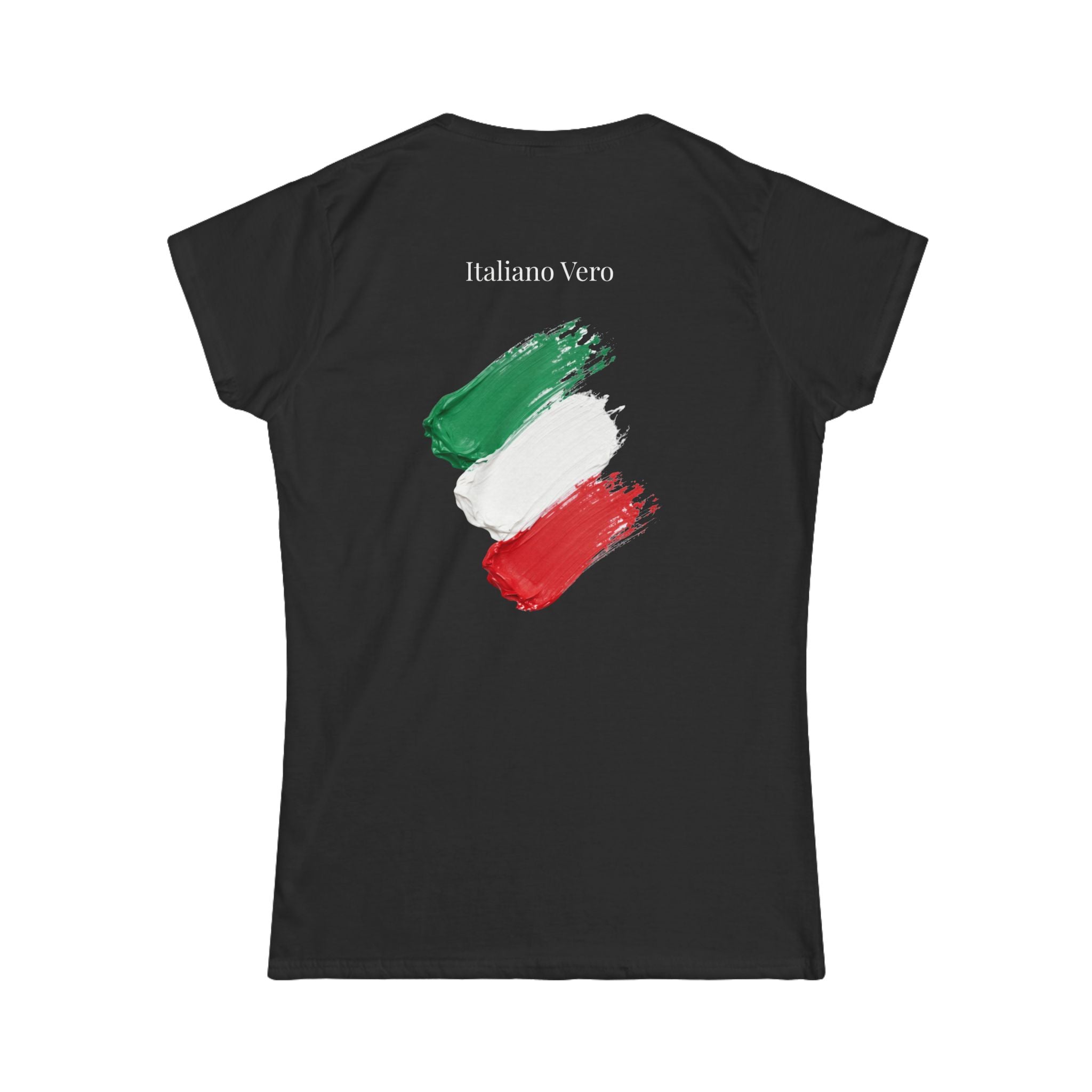 Women's Tee - Triggiano, Bari Coordinates with Italian Flag Brushstroke