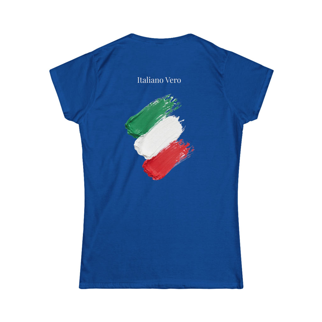 Women's Tee - Triggiano, Bari Coordinates with Italian Flag Brushstroke
